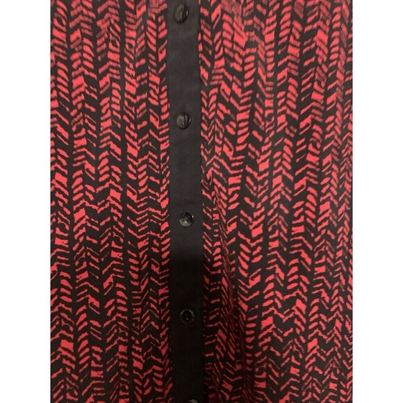 Catherines Red & Black Button Front Tunic Top 4X Career (DD30) - Picture 2 of 6